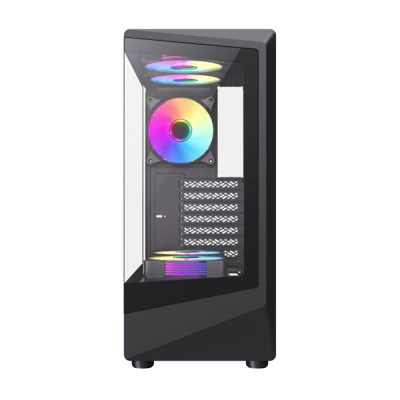 Корпус GameMax Vista COC AB Black [Midi Tower, 6 x 120мм ARGB, черный]