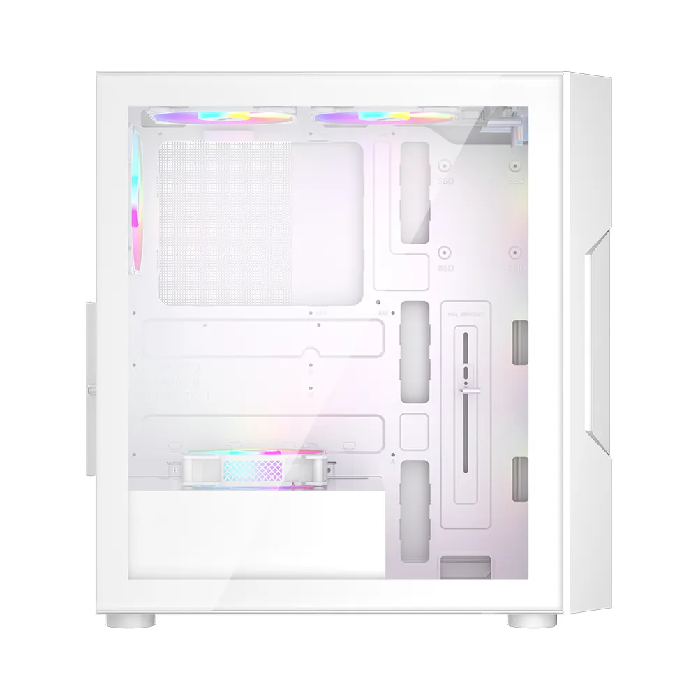 Корпус 1stPlayer T7-P (T7-P-WH-4F7-W) [Midi Tower, 4 x 12 см, белый]