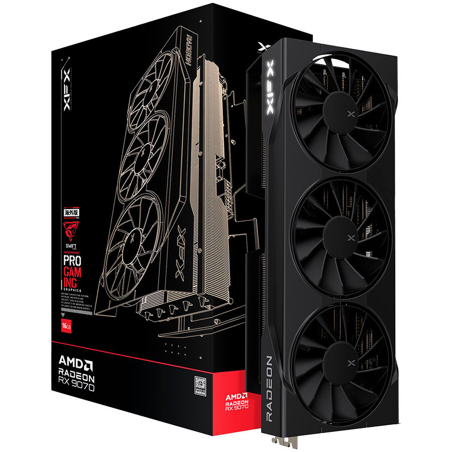 Видеокарта XFX Swift AMD Radeon RX 9070 OC Triple Fan Gaming Edition (RX-97SWFB3B9) [16 ГБ, GDDR6, 256 бит, HDMI, DisplayPort (3 шт)]