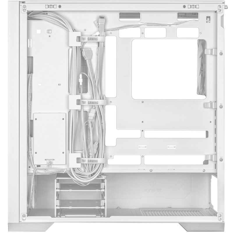Корпус Asus TUF GAMING GT302 TG ARGB WHITE (90DC00I3-B19000) [Midi Tower, 4x 140 мм, белый]