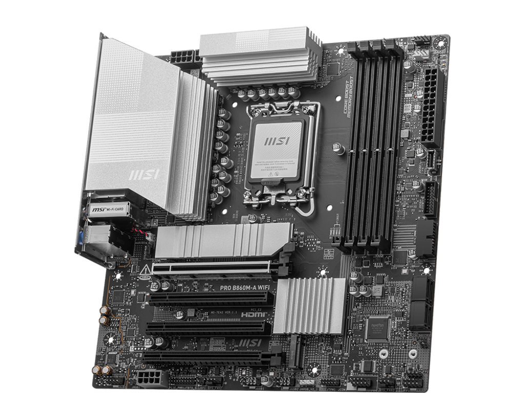 Материнская плата MSI PRO B860M-A WIFI LGA1851 4xDDR5 4xSATA3 RAID 3xM.2 HDMI 2xType-C DP mATX