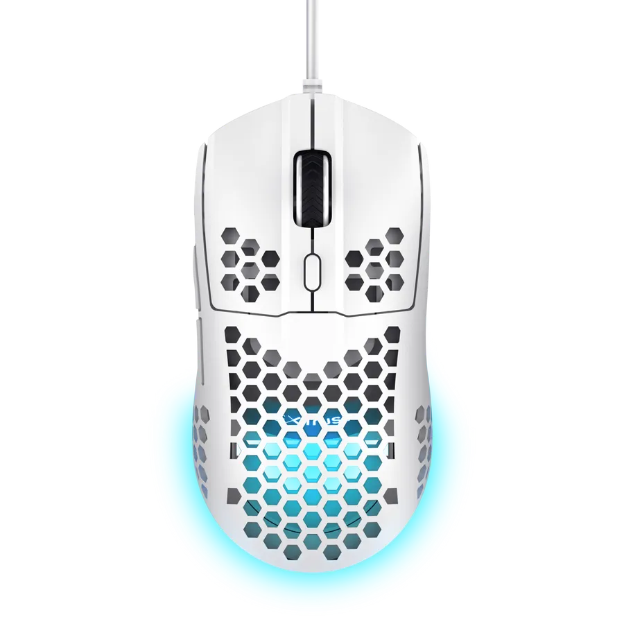 Мышь Trust GXT 928W Helox (25389) [проводная, светодиодная, 6400 DPI, подсветка, белый]