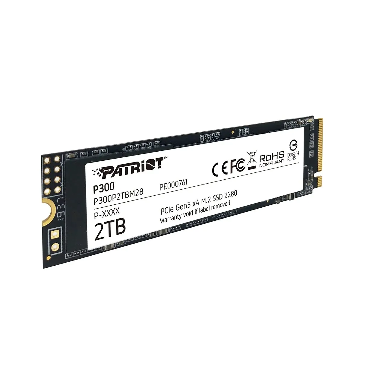 SSD-накопитель Patriot P300 (P300P2TBM28) [2 ТБ, M.2, PCI-E, 2100/1650 МБ/с, 3D V-NAND]