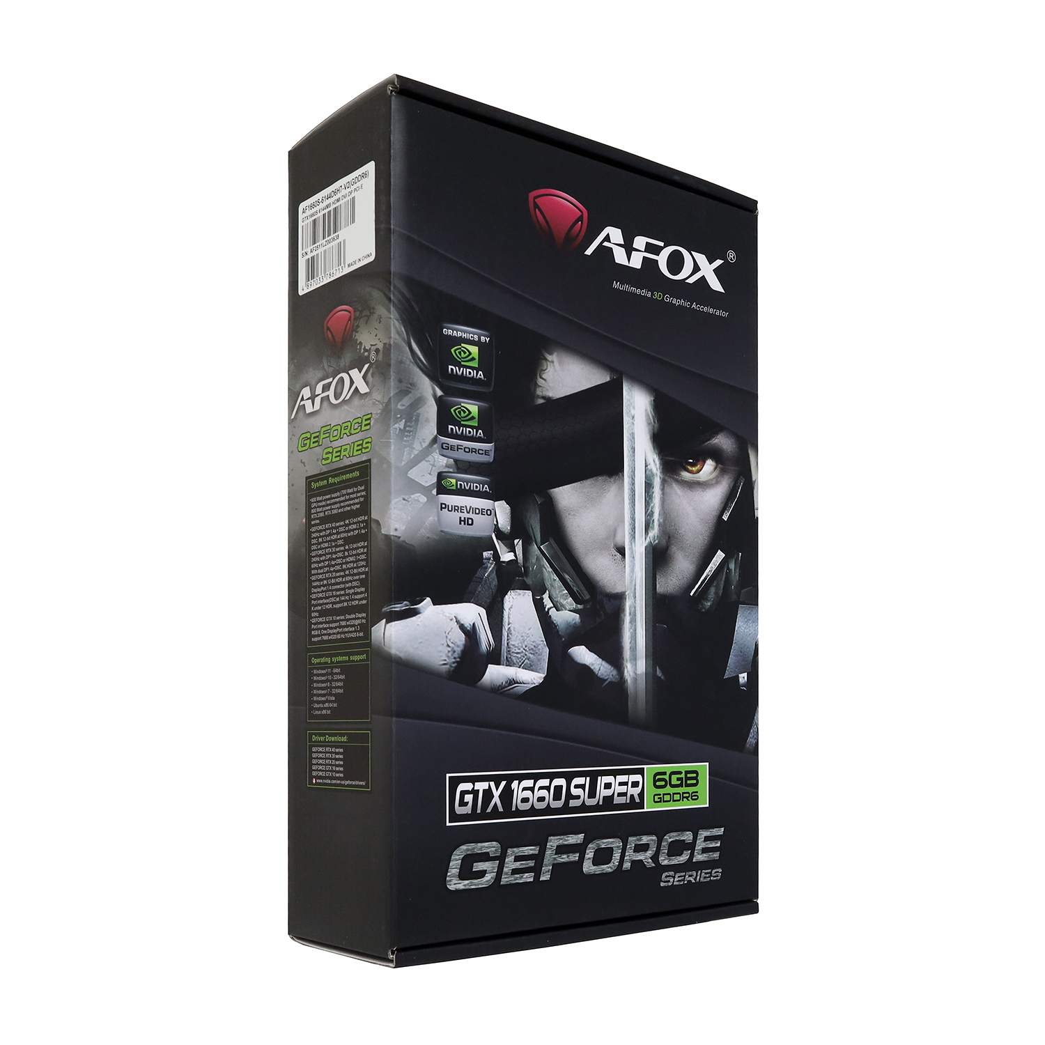 Видеокарта Afox GTX 1660 Super (AF1660S-6144D6H7-V2) [6 ГБ, GDDR6, 192 бит, DVI, HDMI, DisplayPort]