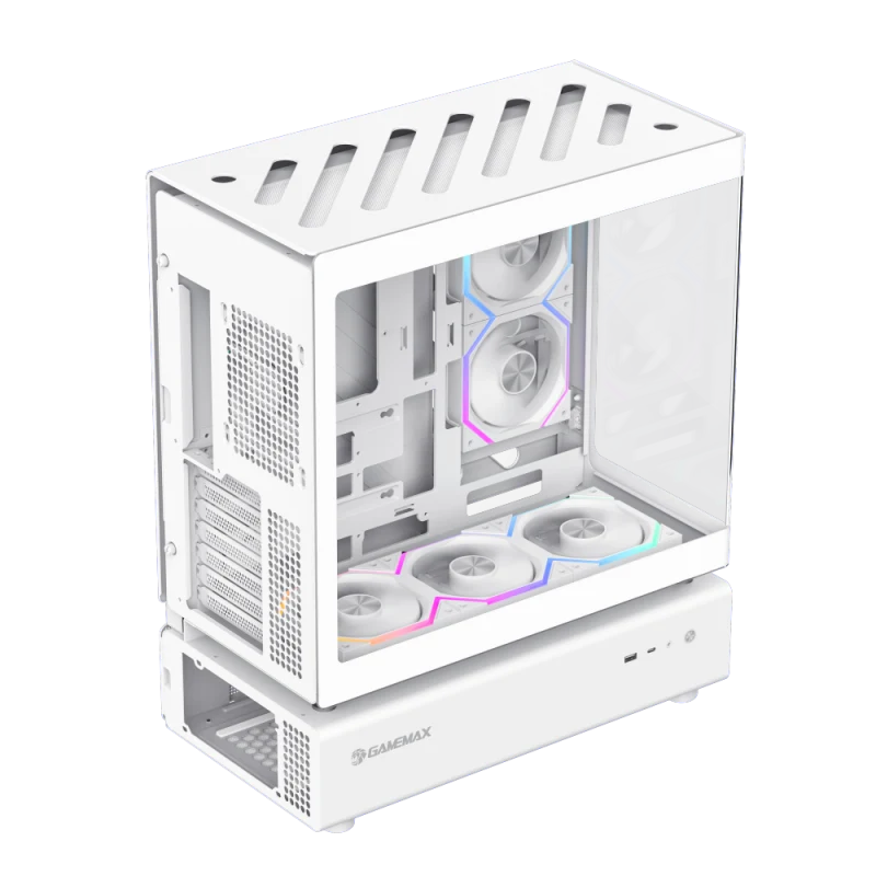 Корпус GameMax N80 WH White (12118000002) [Midi Tower, 6 x 120мм ARGB, белый]