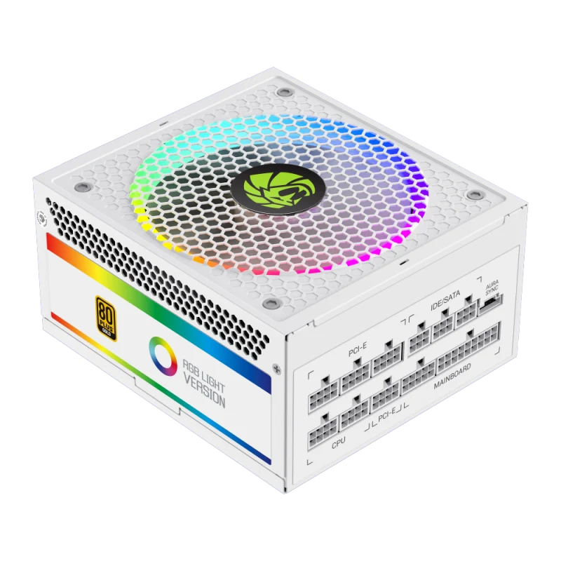 Блок питания GameMax RGB-Smart 850 PRO WH (2141-0850B0033) [850 Вт, 80 PLUS Gold, 8x SATA, 3 x 6+2 pin PCIe, 2x 4+4 pin CPU, ATX]