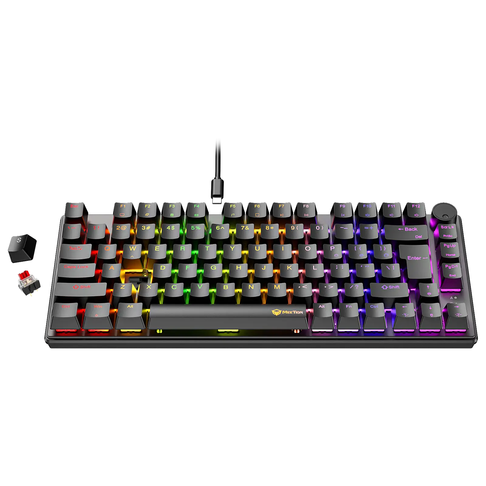 Клавиатура MeeTion MK006 Pro (MT-MK006 Pro Black) [механическая, проводная, RGB подсветка, Red, черная]
