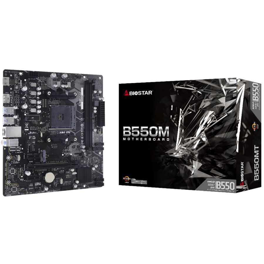 Материнская плата Biostar B550MT (B550MT) [AM4, AMD B550, 2xDDR 4, 1xM.2, 1xPCI-E x16, Micro-ATX]