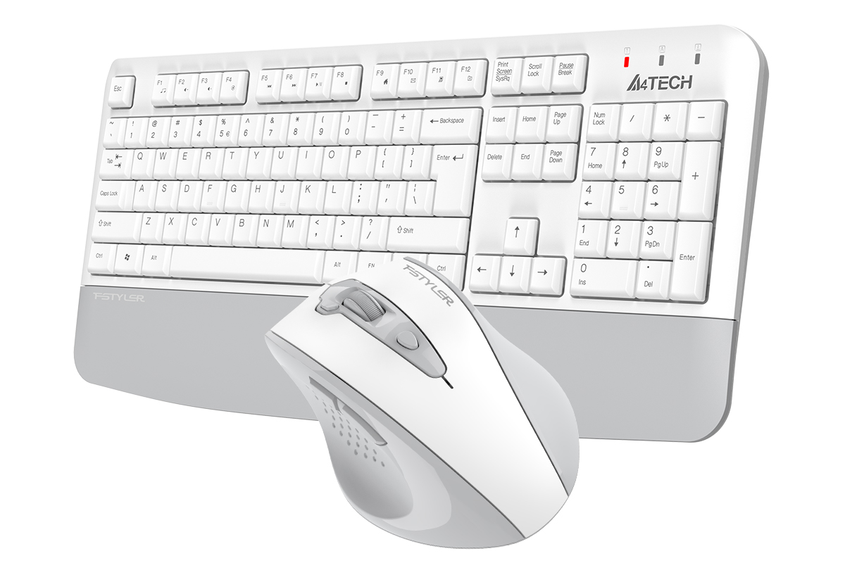 Клавиатура A4Tech FG2500S Plus White [Мембранная, беспроводная, белая]
