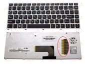 Клавиатура для ноутбука Lenovo IdeaPad U460, RU, серая рамка, черная
