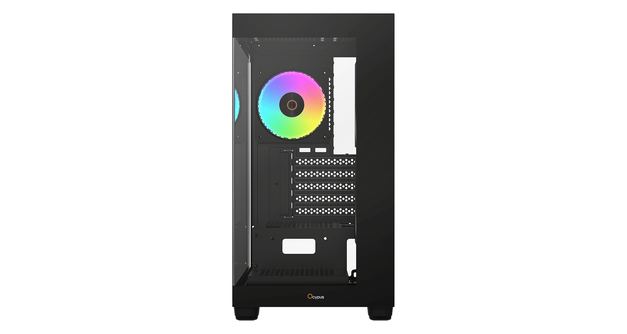 Корпус Ocypus Gamma C52 BK ARGB (Gamma-C52-BKD300XX-GL) [Mini Tower, 120 мм x 3 ARGB, черный]