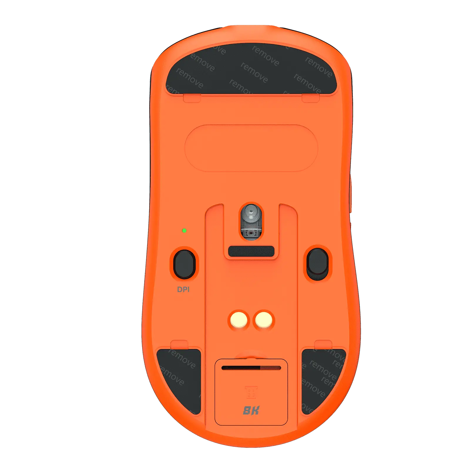 Мышь MeeTion GW39 (AIR GW39 BK+ORANGE) [проводная + беспроводная, светодиодная, 26000 DPI, 8000 Гц, черная]