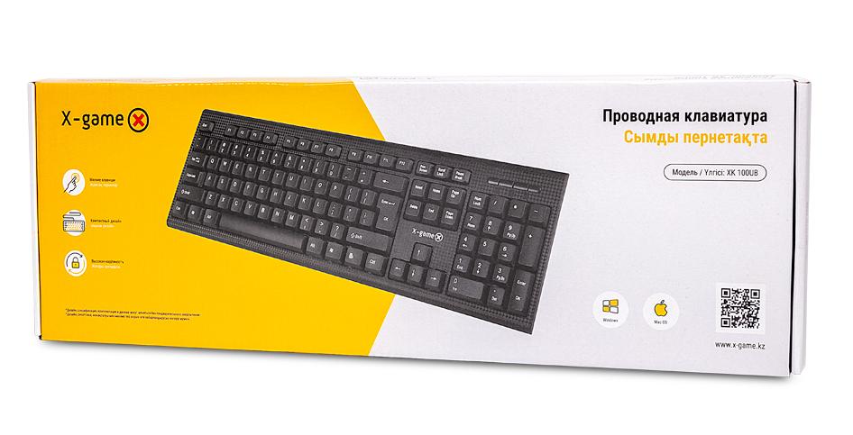 Клавиатура X-Game XK-100UB [мембранная], Мембранная/ Проводная/ Клавиш - 104/ (En, Kz, Ru)
