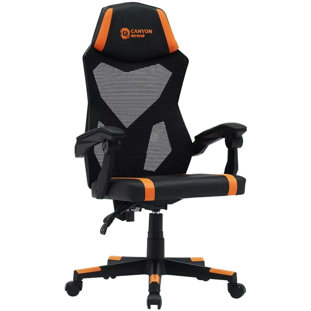 Игровое кресло CANYON gaming chair Flow MCH01 Mesh (CNE-MCH01) черный / оранжевый