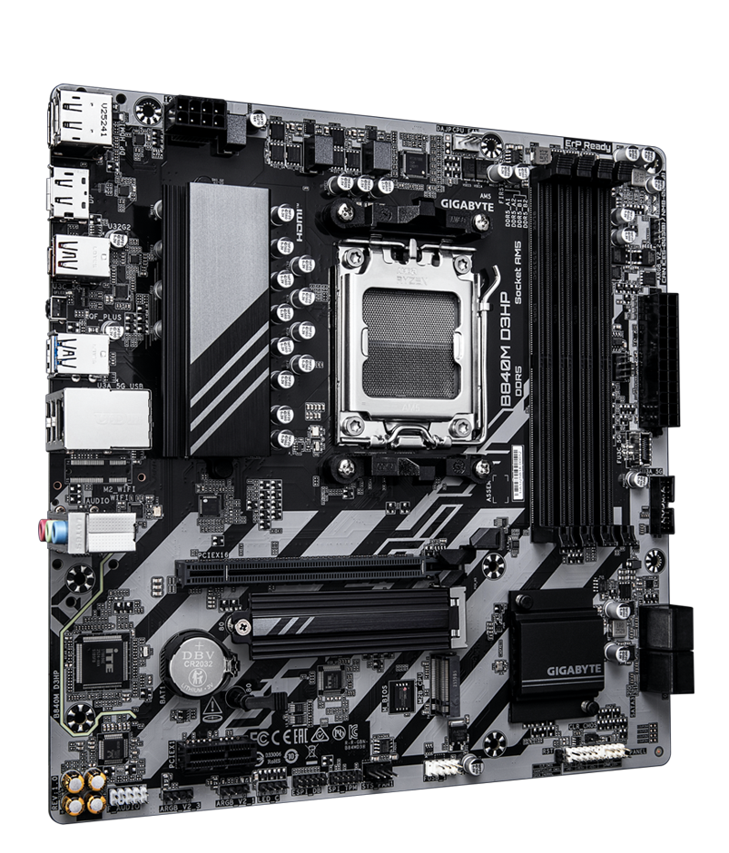 Материнская плата Gigabyte B840M D3HP [AM5, AMD B840, 4xDDR 5, 2xM.2, 1xPCI-E x16, Micro-ATX]