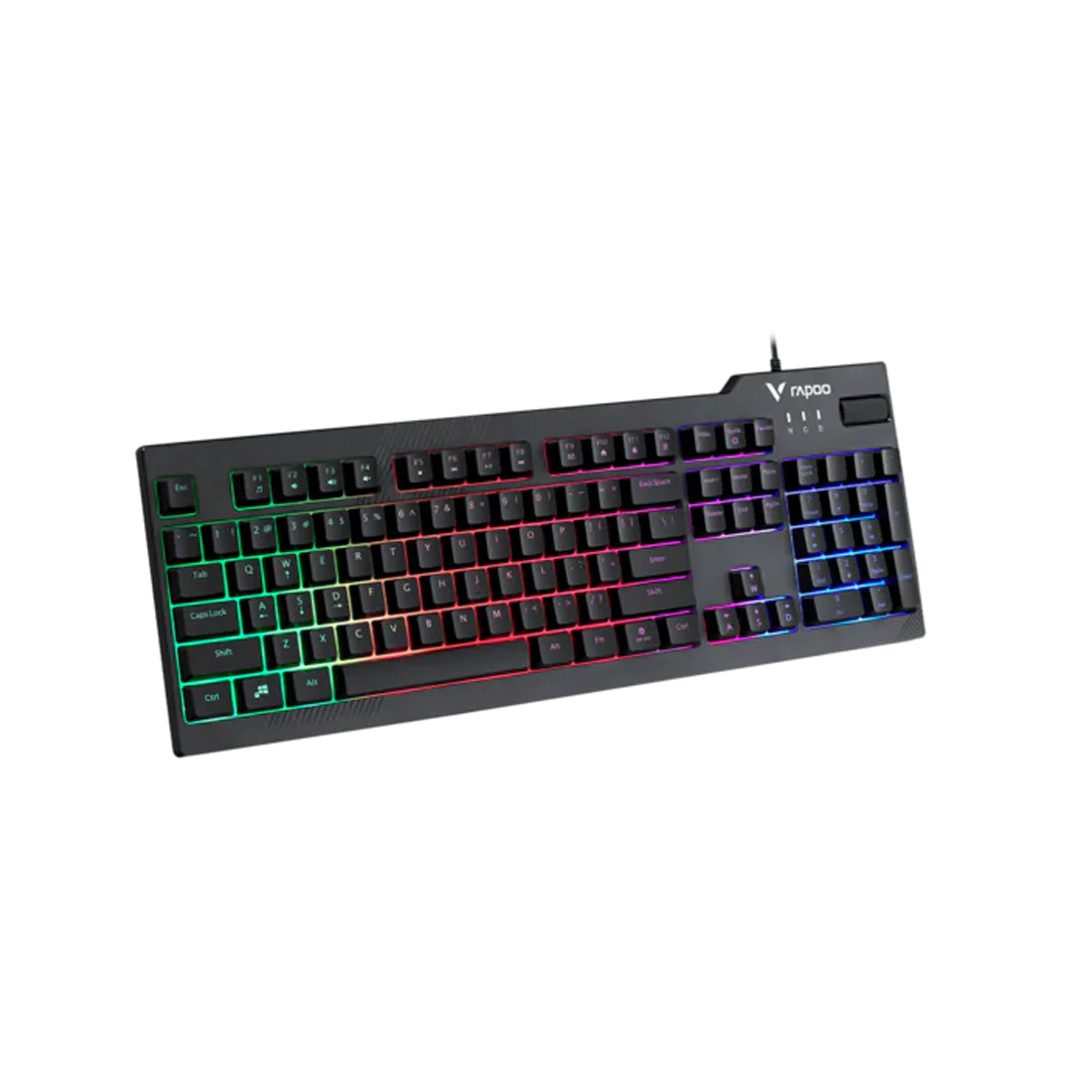 Клавиатура Rapoo V50S [мембранная, проводная, RGB подсветка, черная]