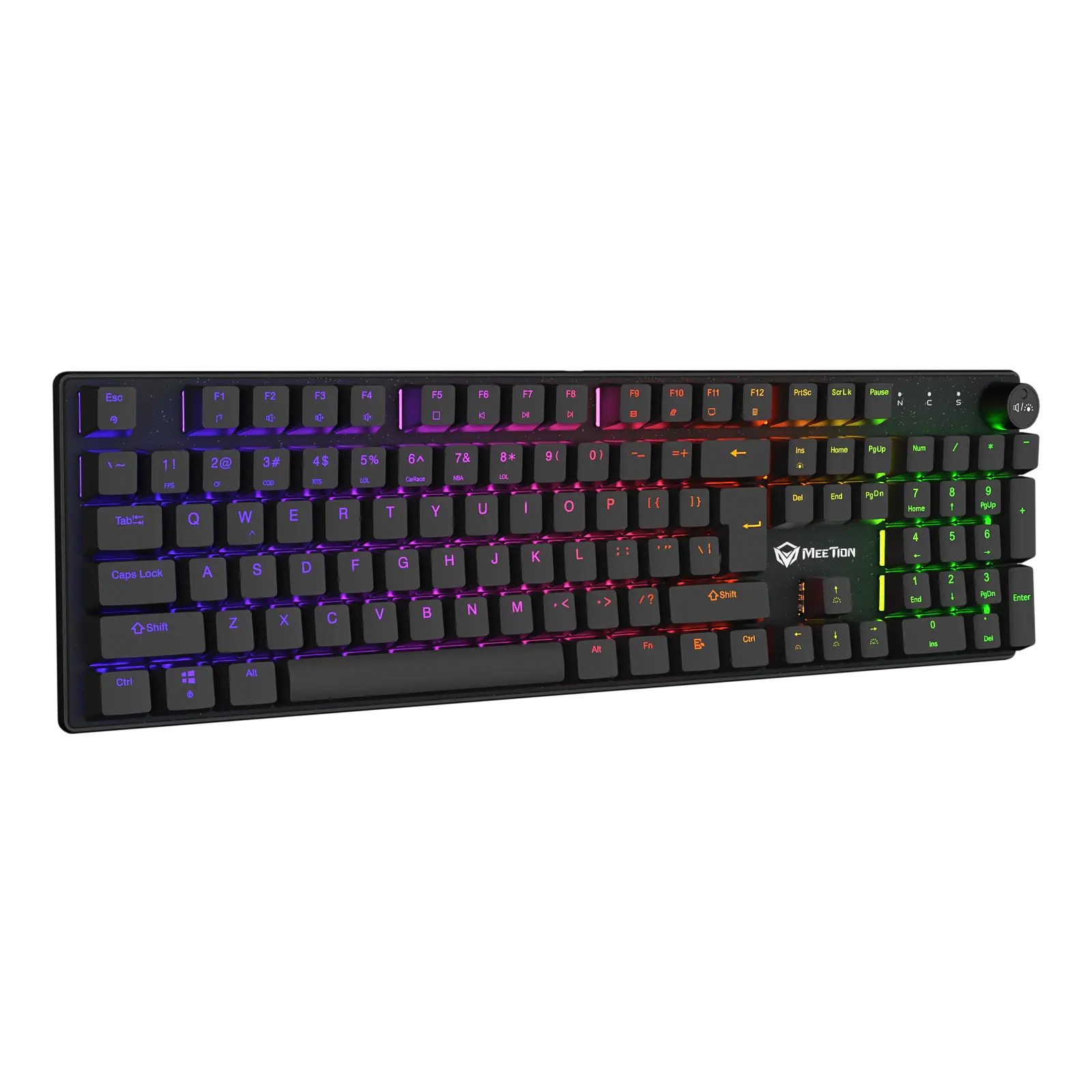 Клавиатура MeeTion MK009 RD (MT-MK009 Pro Black) [механическая, проводная, RGB подсветка, Red, черная]