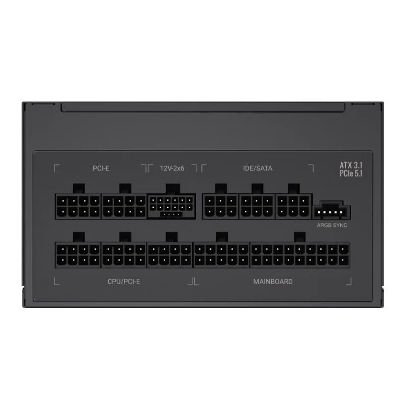 Блок питания GameMax RGB PRO 850G (2141-0850B0019) [850 Вт, 80 PLUS Gold, 8x SATA, 1 x 16 pin (12VHPWR), 3 x 6+2 pin PCIe, 2x 4+4 pin CPU, ATX]