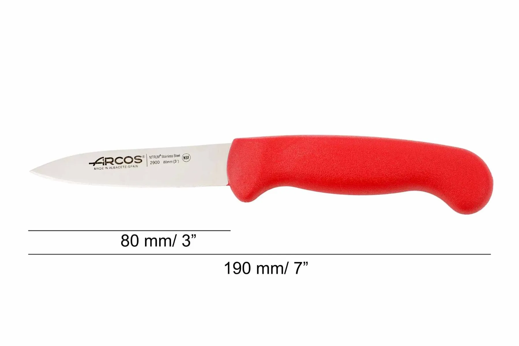 Нож Arcos 2900 (290022), для овощей, 80мм, красный