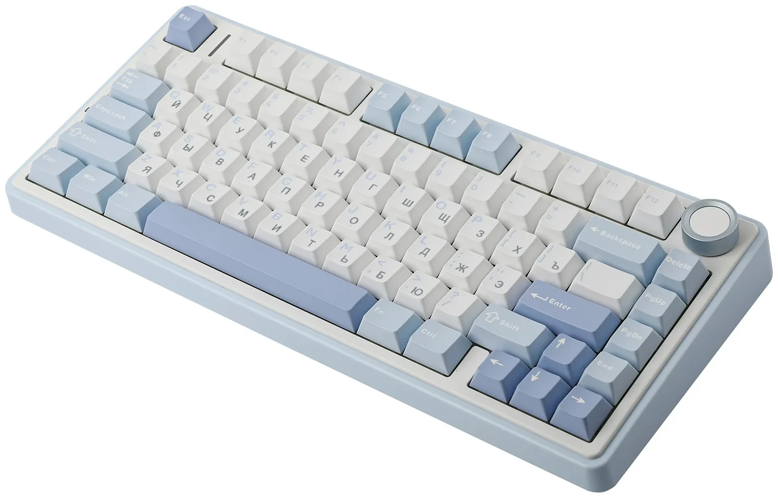 Клавиатура Aula F75 [механическая, проводная + беспроводная, RGB подсветка, Leobog Graywood V3, белая]