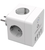 Сетевой фильтр + зарядка Cablexpert CUBE-4-U4-W, Белый 4 розетки, 16A, 4 USB switch, White