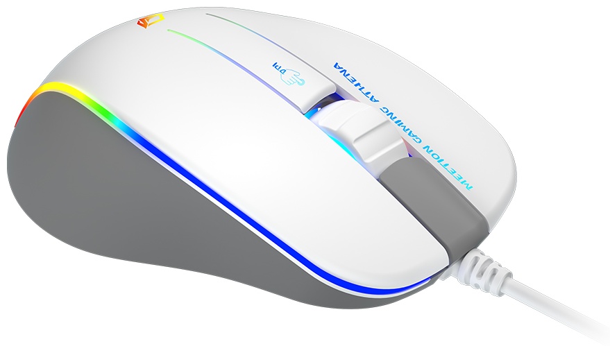 Мышь MeeTion GM23 2023 [проводная, светодиодная, 12800 DPI, 1000 Гц, подсветка, белый]