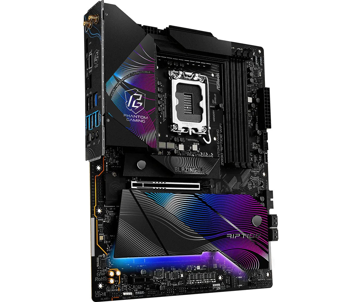 Материнская плата ASRock Z890 RIPTIDE WIFI [LGA 1851, Intel Z890, 4xDDR 5, 5xM.2, 2xPCI-E x16, Standard-ATX]