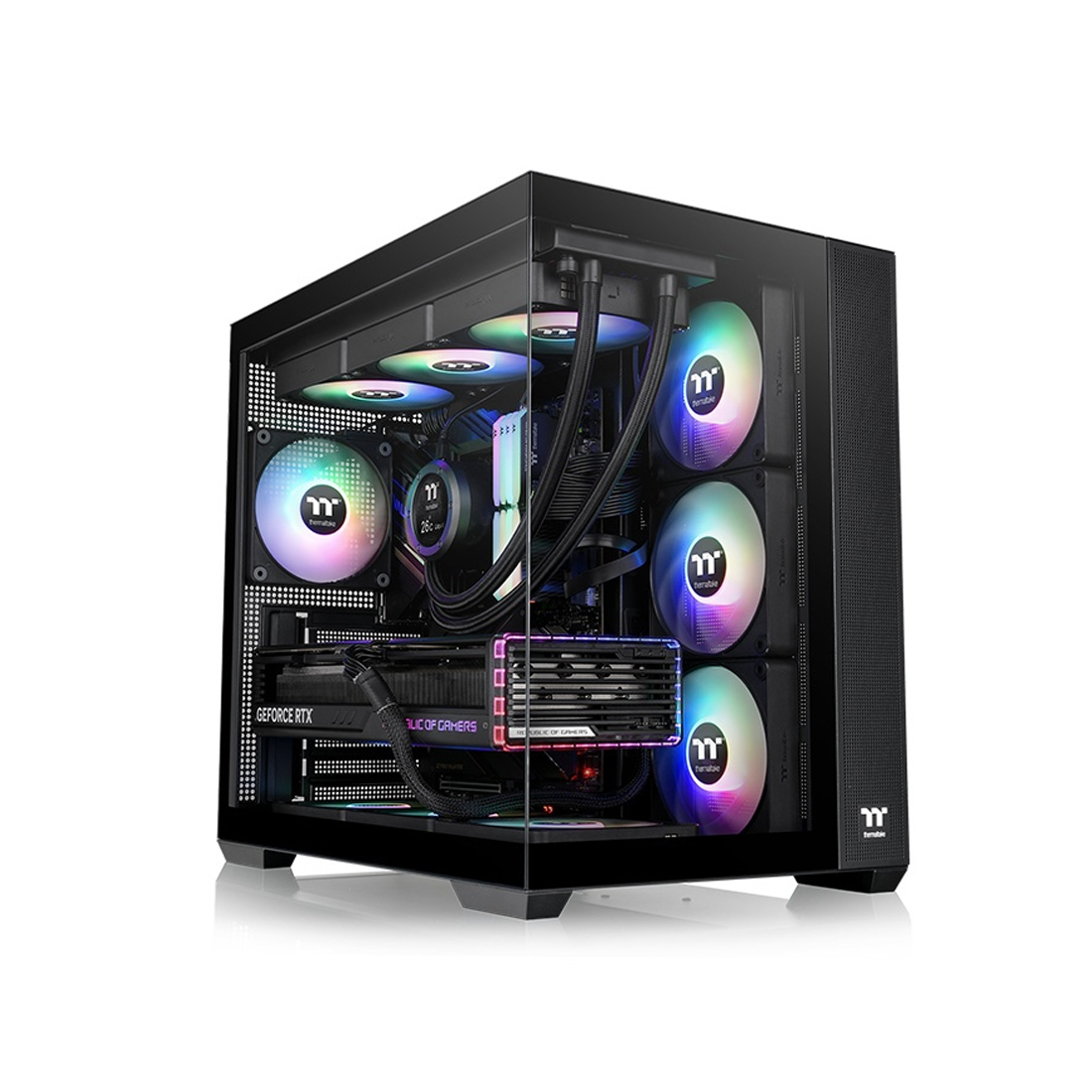 Корпус Thermaltake View 380 TG ARGB Black (CA-1Z2-00M1WN-00) [Midi Tower, 3 x 120 мм ARGB, черный]