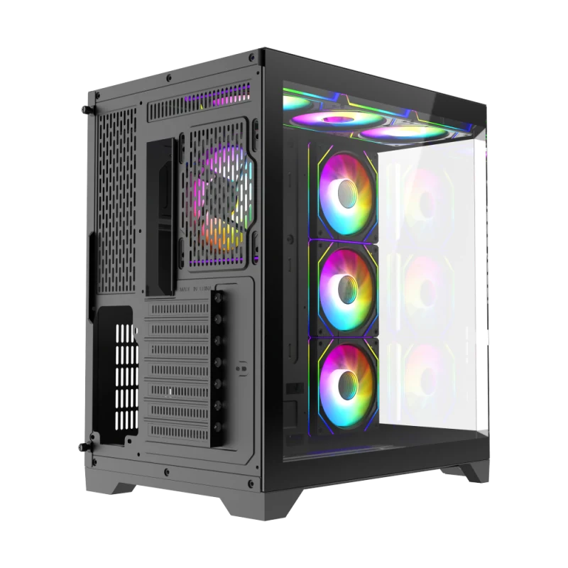 Корпус GameMax Hype-A BK Black [Midi Tower, ARGB 4 x 12см, черный]