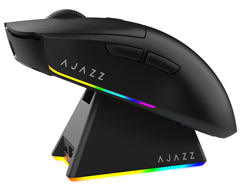 Мышь Ajazz AJ139 V2 MC (AJ139/V2/MC/Black) [проводная + беспроводная, светодиодная, 12000 DPI, 1000 Гц, подсветка, черная]