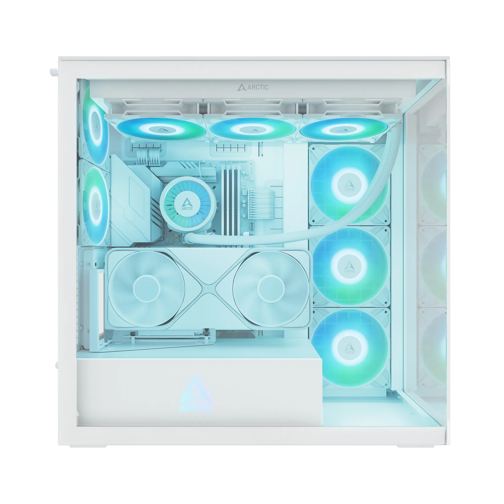Корпус Arctic Xtender VG White(Clear Glass) (ACPCC00017A) [Full Tower, 2×120 мм + 3×140 мм A-RGB, Белый]
