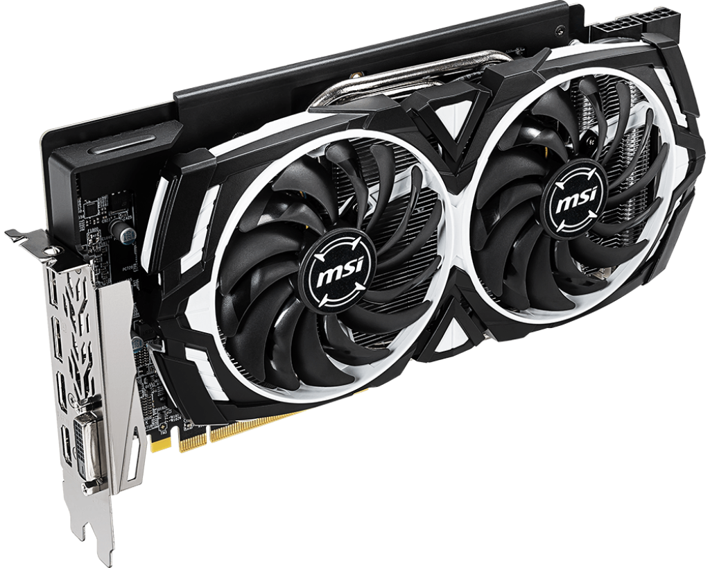 Видеокарта MSI Radeon RX 590 ARMOR 8G OC (RX 590 ARMOR 8G OC) [8 ГБ, GDDR5, 256 бит, DVI, HDMI (2 шт), DisplayPort (2 шт)]