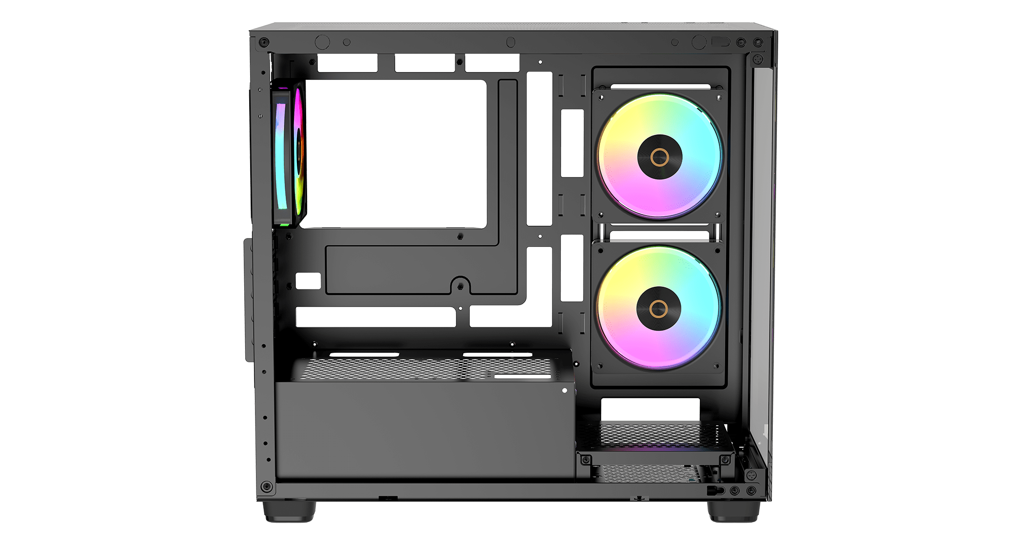 Корпус Ocypus Gamma C52 BK ARGB (Gamma-C52-BKD300XX-GL) [Mini Tower, 120 мм x 3 ARGB, черный]