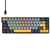 Клавиатура Aula WIN68 (WIN68HE MAX Dark Grey+Light Grey+Yellow) [Механическая, проводная, клавиш - 68, подсветка, черная]