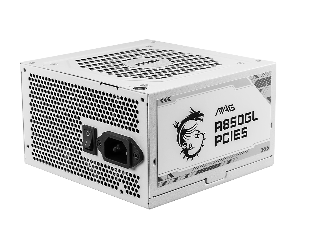 Блок питания MSI MAG A850GL PCIE5 WHITE [850 Вт, 80 PLUS Gold, 8x SATA, 1 x 16 pin (12VHPWR), 4 x 6+2 pin PCIe, 2x 4+4 pin CPU, ATX]