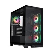 Корпус 1stPlayer Mi8 (Mi8-BK-3FC7R-1FC7) [Midi Tower, 4х 120 мм, черный]