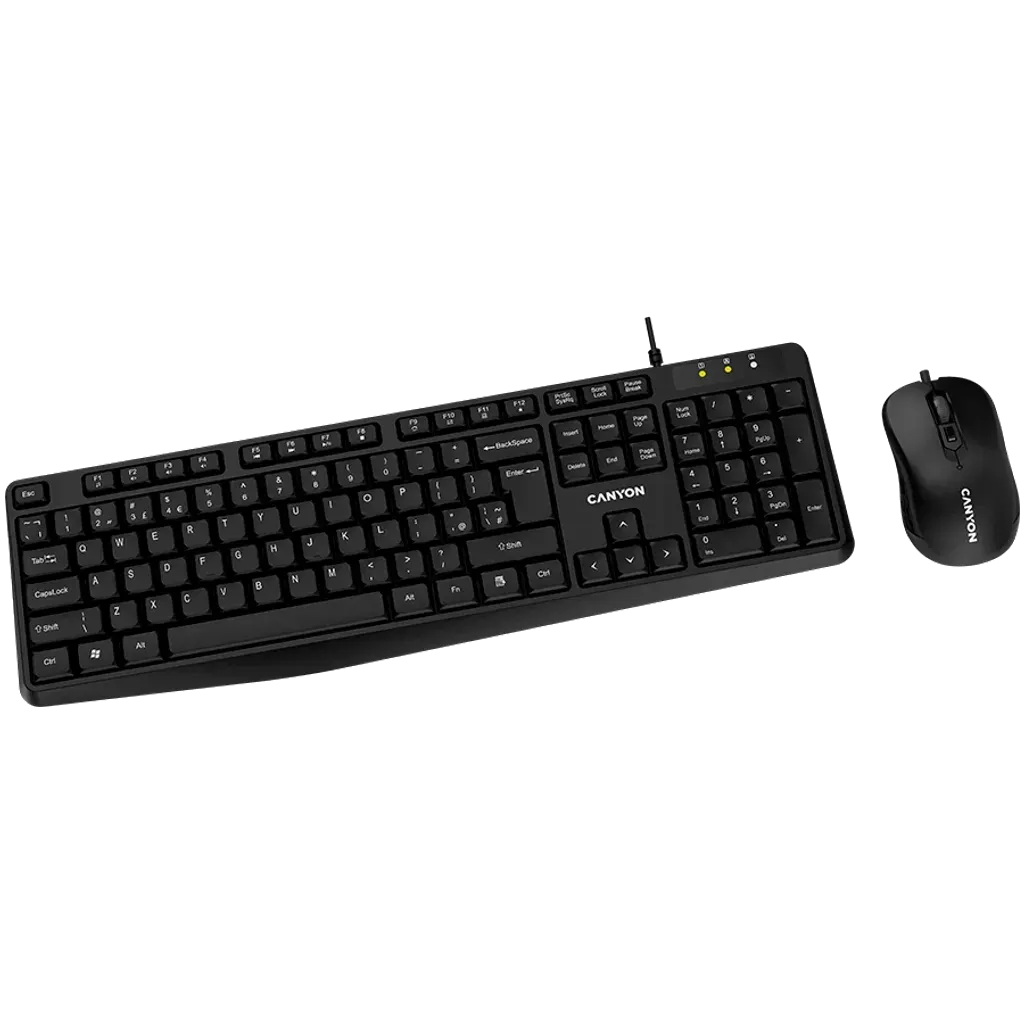 Клавиатура+мышь Canyon SET-1 (CNE-CSET1-RU) [мембранная, проводная, черная]