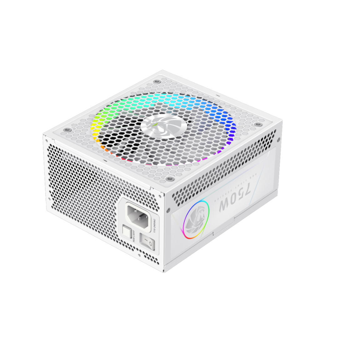 Блок питания GameMax RGB 750G WH (2141-0750B0012) [750 Вт, 80 PLUS Gold, 8x SATA, 3 x 6+2 pin PCIe, 2x 4+4 pin CPU, ATX]