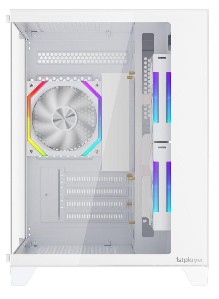 Корпус 1stPlayer BV5 (BV5-WH-2FH7R-W-1FH7-W) [Mini Tower, 3 x 120 мм, белый]
