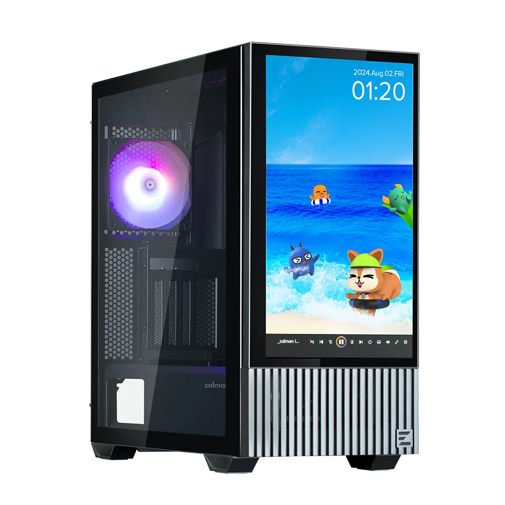 Корпус Zalman Z10 DS Black [Midi Tower, 3 x 120 мм ARGB, черный]