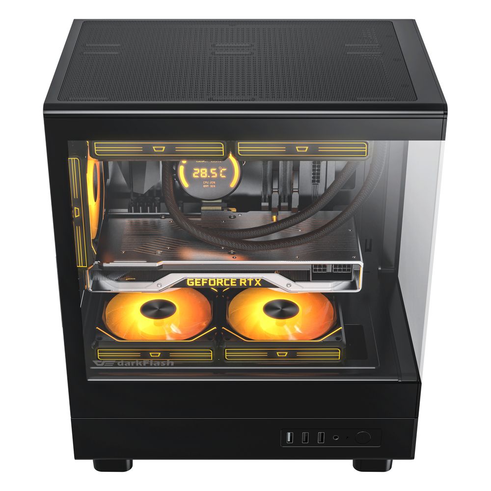 Корпус darkFlash DB330M (DF-DB330M-BK) [Mini Tower, 3 x 120 мм ARGB, Черный]