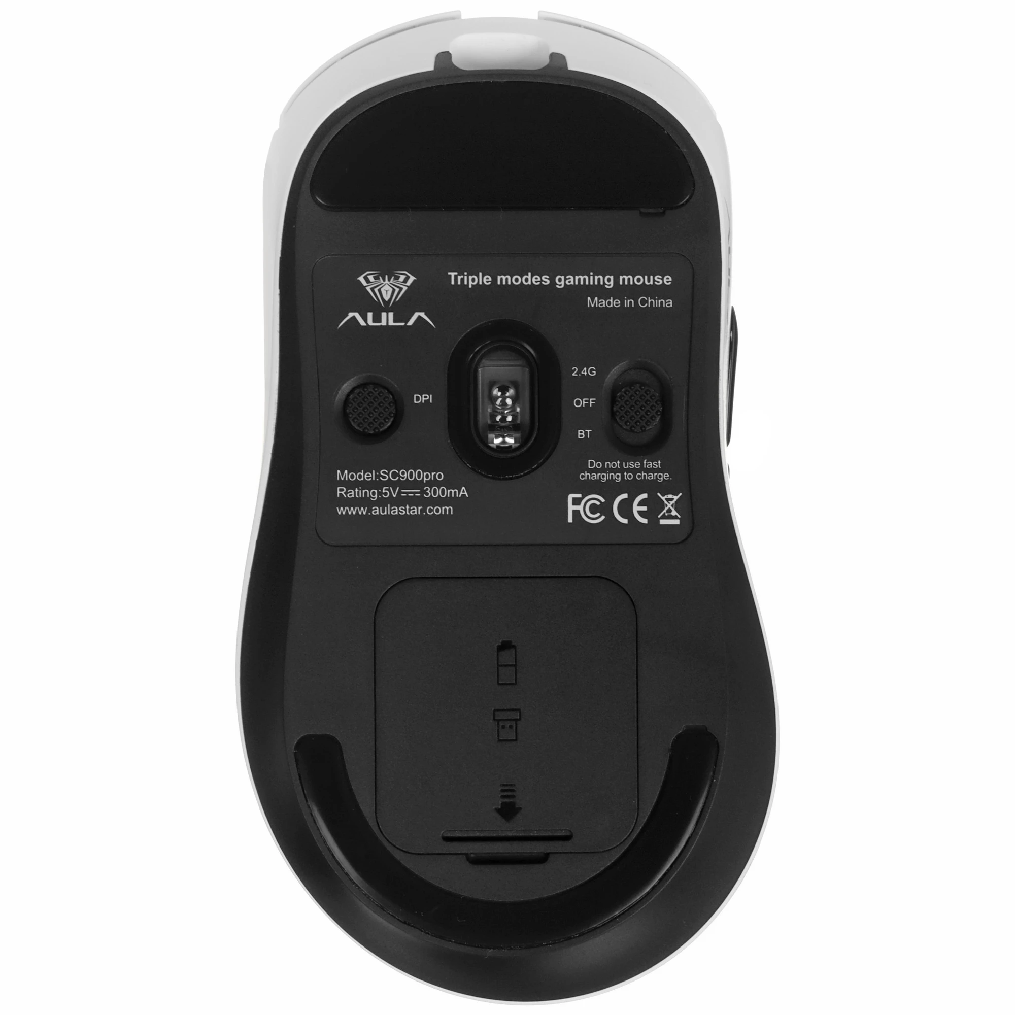 Мышь Aula SC900 Pro (SC900 Pro White) [проводная + беспроводная, светодиодная, 6400 DPI, белый]