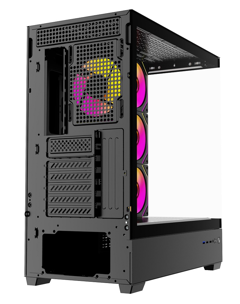 Корпус Wintek Tower 225-B TG [Midi Tower, 4x 120 мм ARGB, Черный]