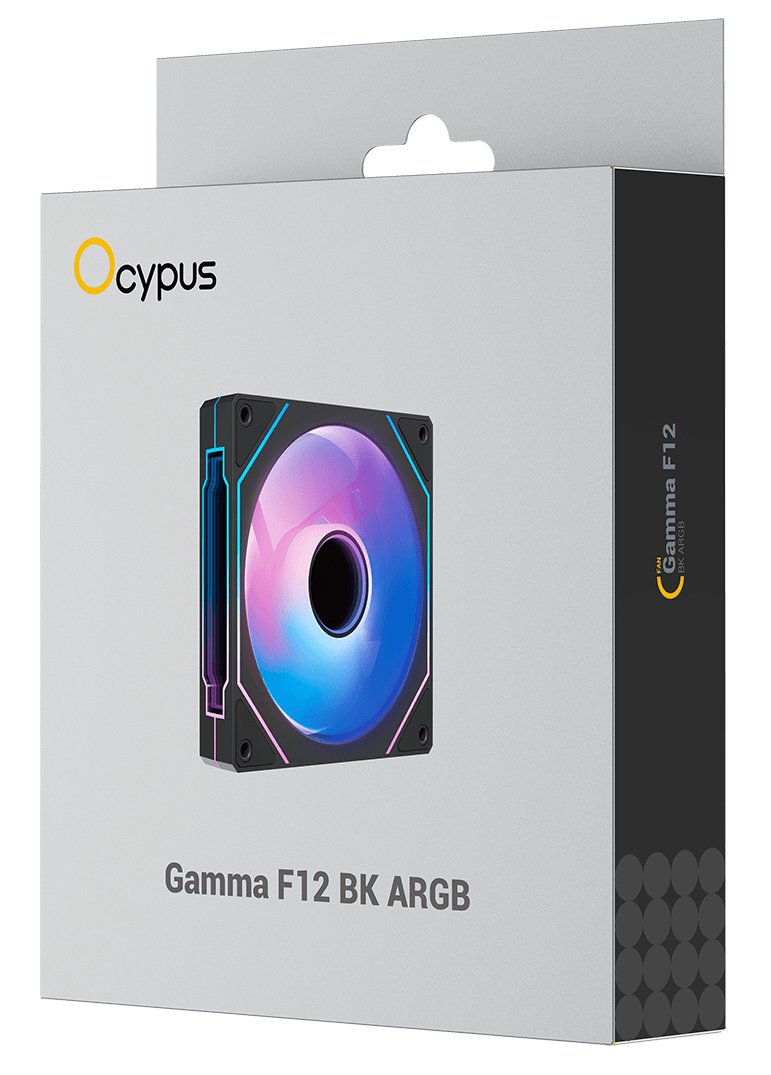 Вентилятор для корпуса Ocypus Gamma F12 BK ARGB [120 x 120 мм, 1600 об/мин, 50 CFM, 31 дБ, PWM]