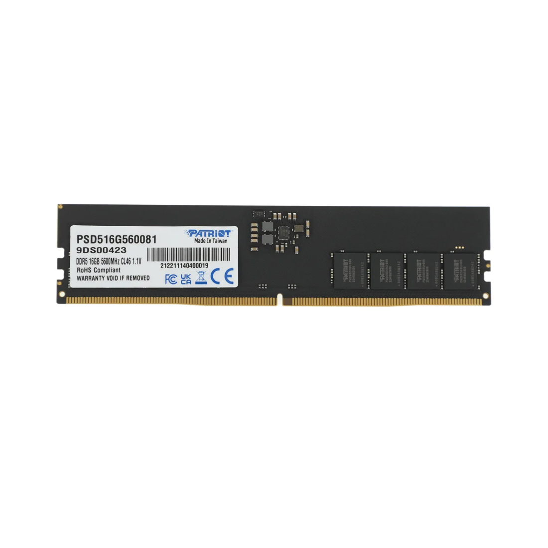 Оперативная память Patriot Signature (PSD516G560081) [16 ГБ, DDR 5, 5600 МГц, 1.1 В]