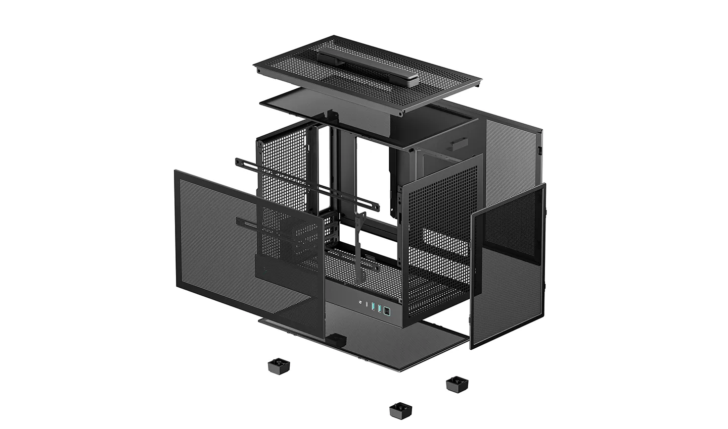 Корпус DeepCool CH160 MESH (R-CH160-BKNMI0-G-1) [SFF, Без вентиляторов, черный]