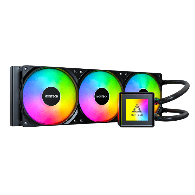 Водяное охлаждение для CPU Montech PureFlow ARGB 360 (B) TDP 320W 3x120 115x-1851/AM4/AM5 Black