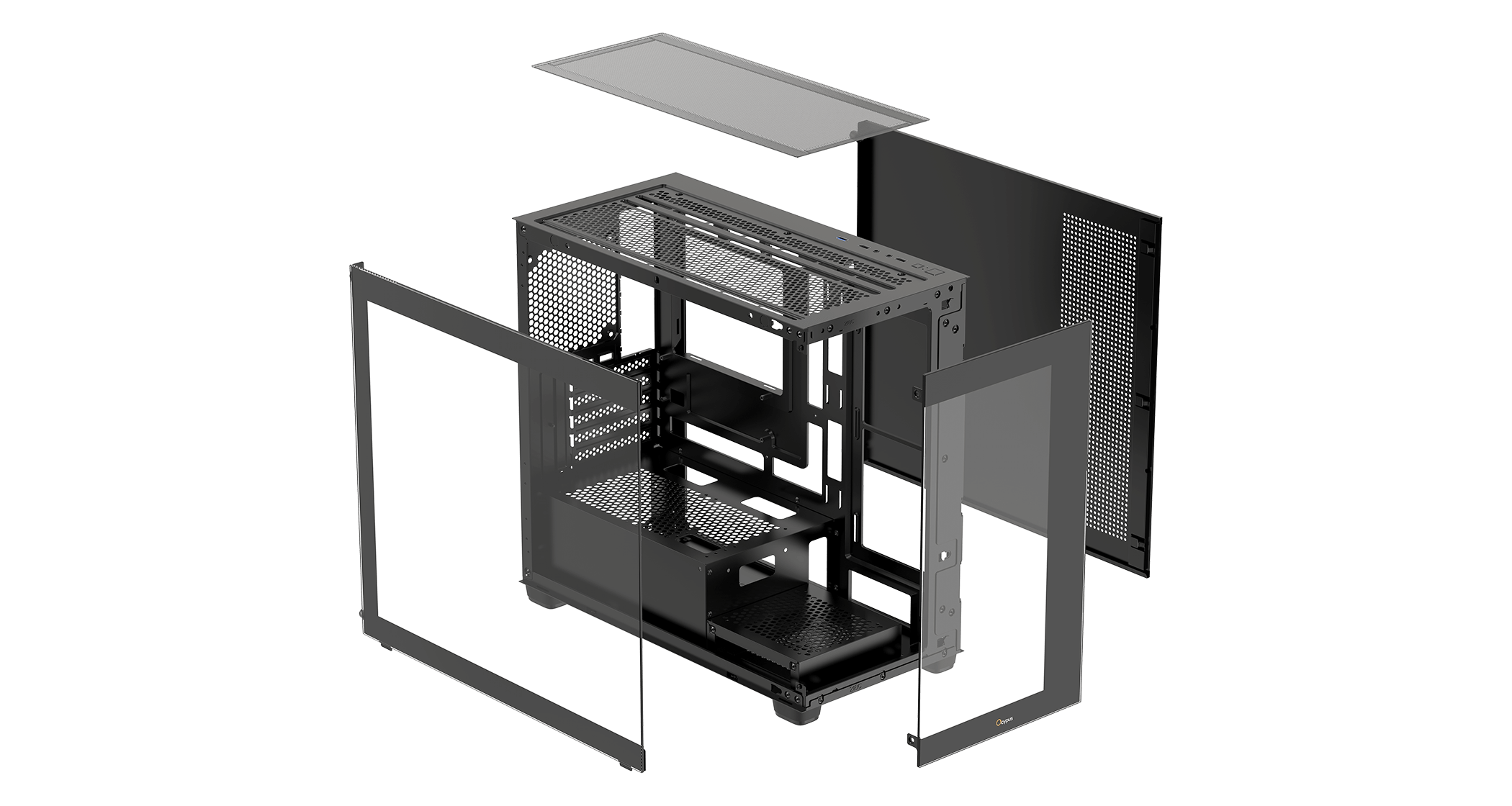 Корпус Ocypus Gamma C52 BK (Gamma-C52-BKD000XX-GL) [Mini Tower, Без вентиляторов, Черный]