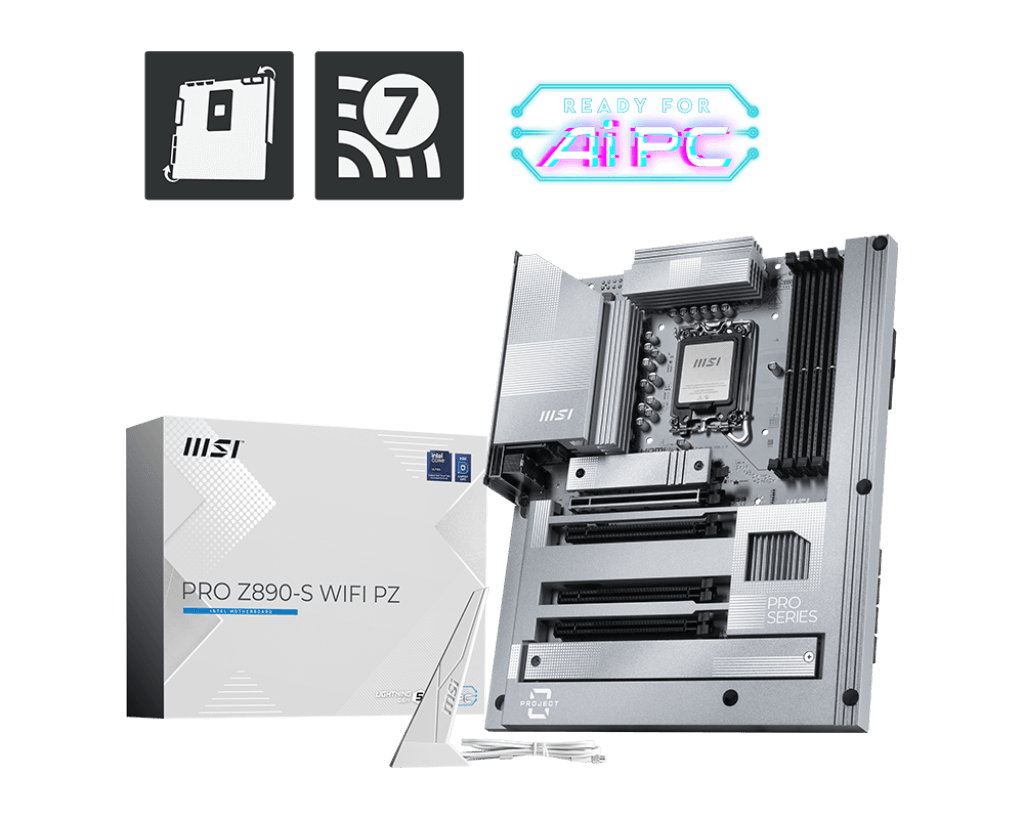 Материнская плата MSI PRO Z890-S WIFI PZ LGA1851 4xDDR5 4xSATA3 RAID 3xM.2 HDMI DP 2xType-C ATX