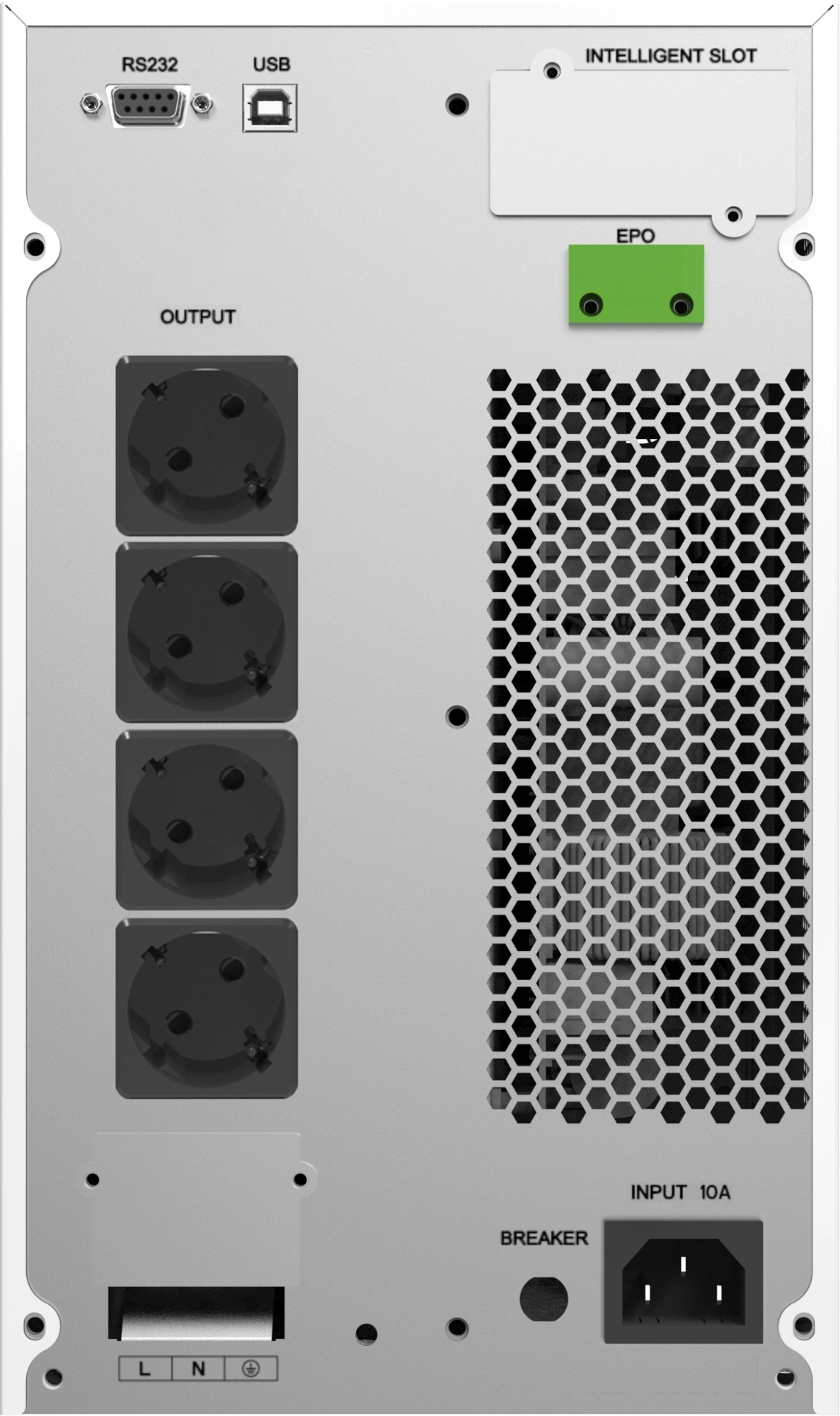 ИБП Ippon Na+ TAE 3000 3000W (Tower online/батарея 12V 4,8Ah*8/USB-B /RS-232/EPO/4 euro роз/ЖК-дисплей/поддержка SNMP/Белый)